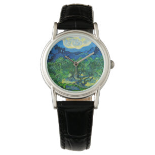 Montre Les oliviers de Van Gogh dans un paysage montagneu