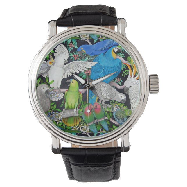 Montre Les perroquets des animaux de compagnie de la veil (devant)