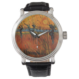 Montre Les saules au coucher du soleil par Vincent van Go
