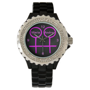 Montre Lesbiennes Amateurs personnalisable Rhinestone Wat