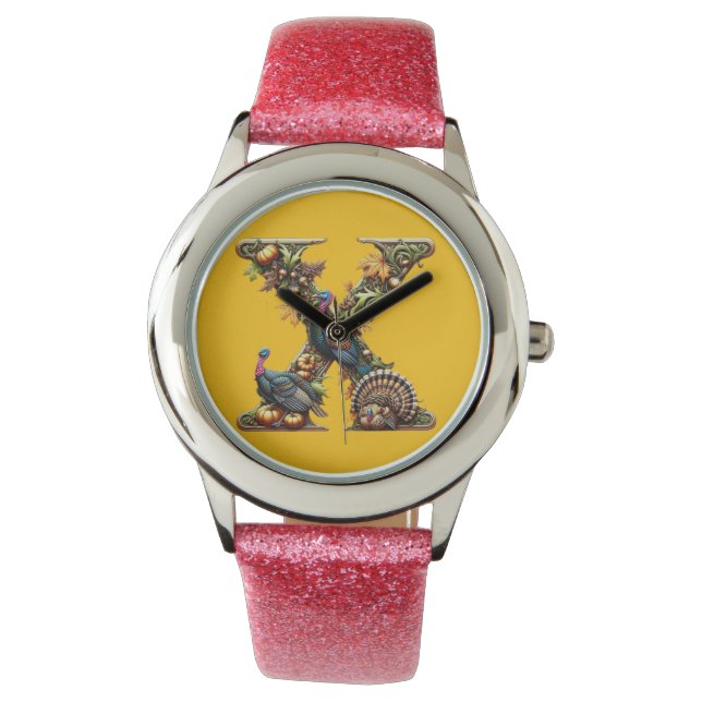 Montre Letter X Thanksgiving turkey style  (devant)