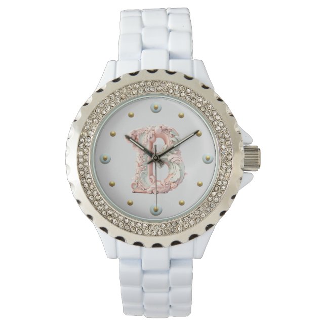 Montre Lettre baroque B Pastel (devant)