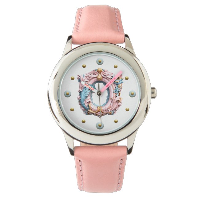 Montre Lettre baroque O Pastel (devant)