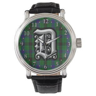 Montre Lettre Clan Davidson D Monogram Tartan