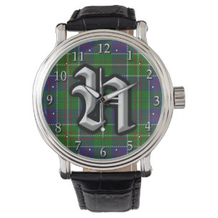 Montre Lettre Clan Hunter H Monogramme Tartan