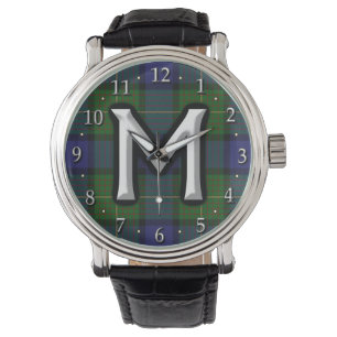 Montre Lettre Clan Muir M Monogram Tartan
