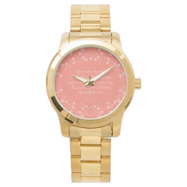 Montre Lettre d'amour florale Citation Persuasion Jane Au (devant)
