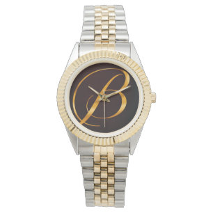 Montre Lettre d'or B en design vintage