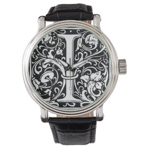 Montre Lettre I Monogramme médiéval Art Nouveau