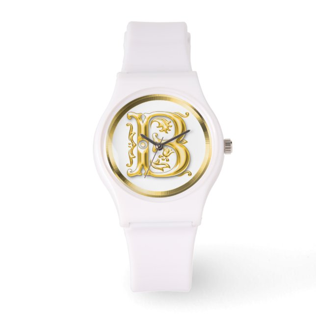 Montre LETTRE INITIALE B Élégante Fille Designer (Recto)