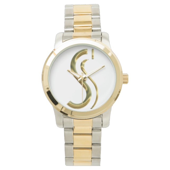Montre Lettre initiale de Monogramme S Typographie Argent (devant)