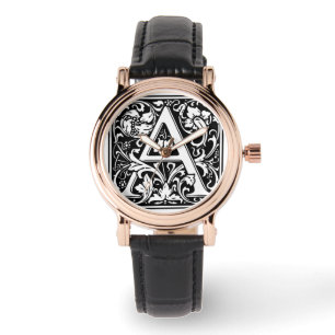 Montre Lettre monogramme A William Morris Style