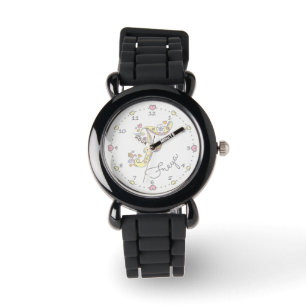 Montre Lettre monogramme F coeurs et fleurs Freya coutume