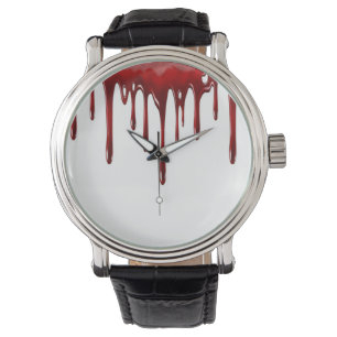 Montre Lèvres de sang tombées blanc