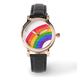 Montre LGBT Gay Matching Couple Arc-en-ciel Retro détendu