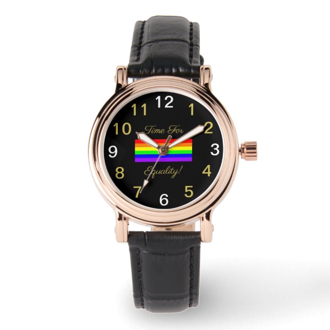 Montre LGBT Gay Pride de Rainbow Flag ! Time For Equality (Recto)