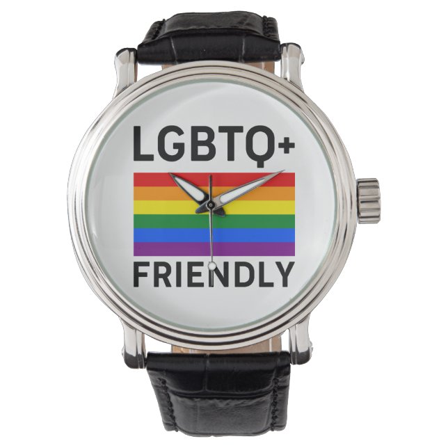 Montre lgbtq amical drapeau de la fierté symbole transsex (devant)