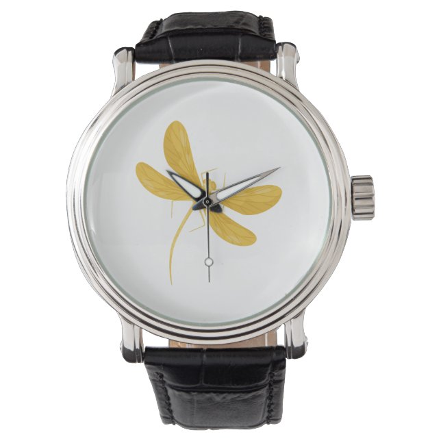 Montre libellule jaune (devant)