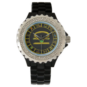 Montre LIBRA GOLD ZODIAC JEULE D'ANNIVERSAIRE, Vert, Noir