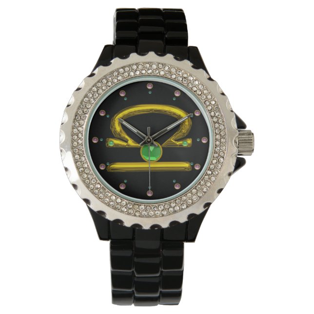 Montre LIBRA GOLD ZODIAC JEULE D'ANNIVERSAIRE, Vert, Noir (devant)