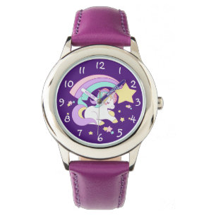 Montre Licorne Arc-en-Ciel de Dessin Animé Mignonne et Dr
