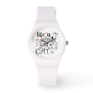 Montre Life is Better With a Cat quote slogan
