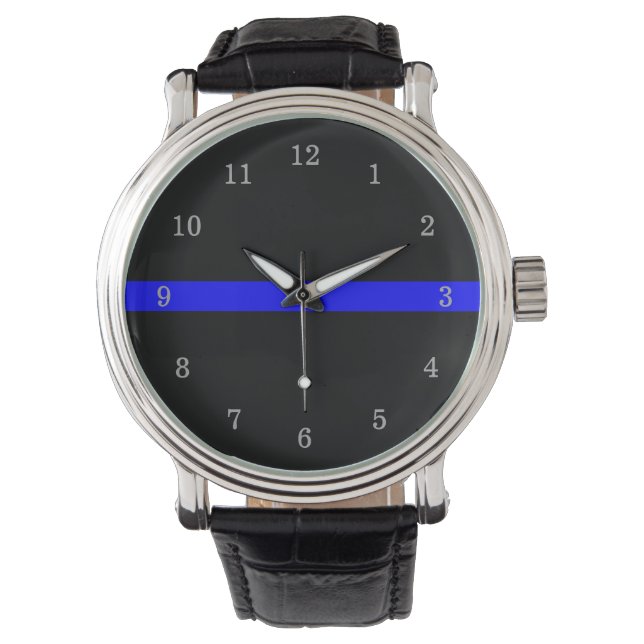 Montre Ligne bleue mince (devant)