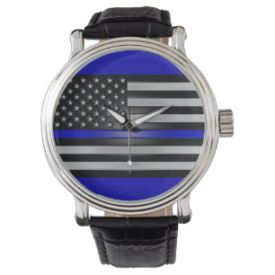 MONTRE LIGNE BLEUE MINCE