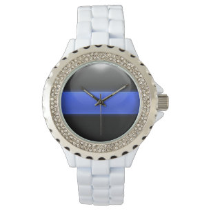 Montre Ligne Bleue Mince - Police