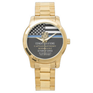 Montre Ligne Bleue Mince Police Police Retraite