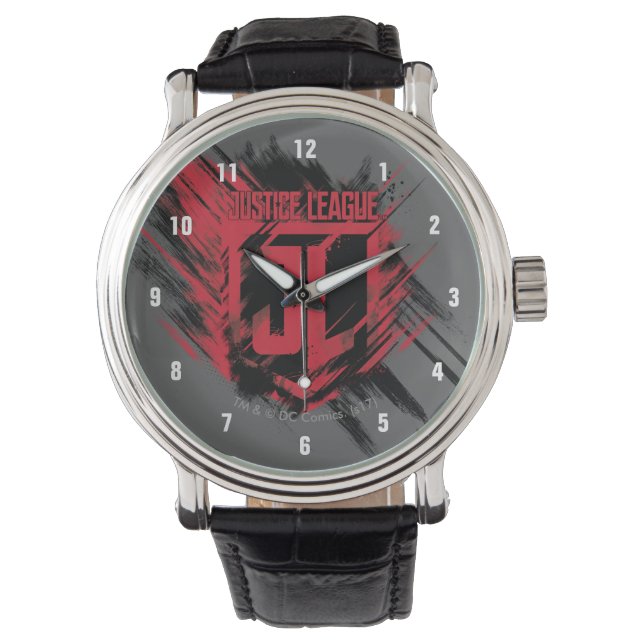Montre Ligue de Justice | Bouclier JL de peinture brossé (devant)