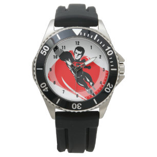 Montre Ligue de la justice  Superman Flying Noir Pop Art