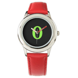 Montre Lime Green Numéro 0 Red Bezel Wrist Watch