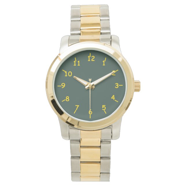 Montre Lime vert et or laitier (devant)
