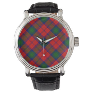 Montre Lindsay tartan rouge vert plaid