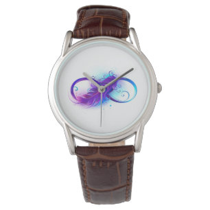 Montre L'infini avec plume violette