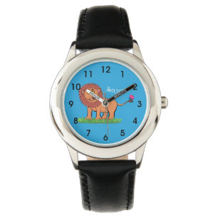 Montre Lion joyeux avec dessin animé de papillon