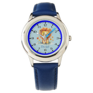 Montre Lion mignon au milieu des fleurs Regarder les enfa