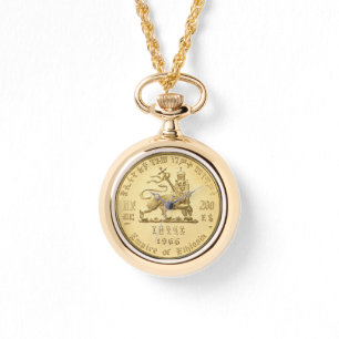 Montre Lion of Judah Haile Selassie Rastafari Gold Watch