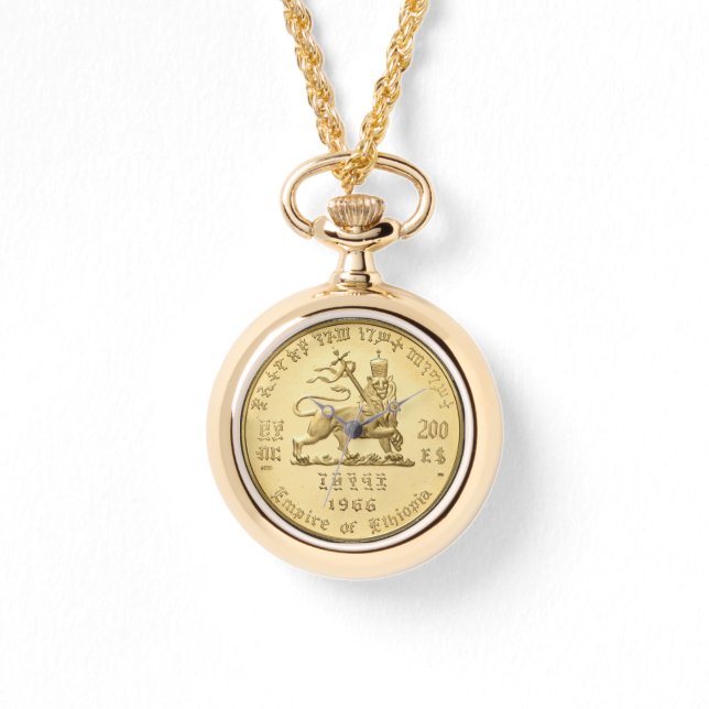 Montre Lion of Judah Haile Selassie Rastafari Gold Watch (Recto)