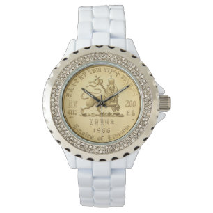 Montre Lion of Judah Haile Selassie Rastafari Gold Watch