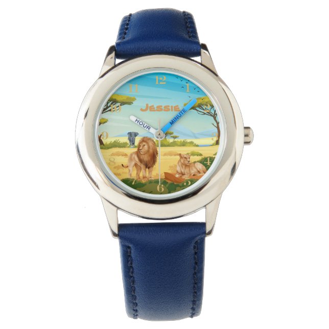 Montre Lions personnalisés sur la Savannah (devant)