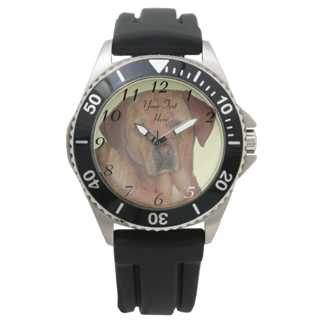 Montre livre jaune labrador retreiver chien (devant)