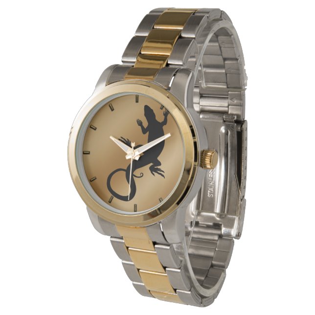 Montre Lizard Art Watch Cool Reptile Art Wrist Watch (Incliné)
