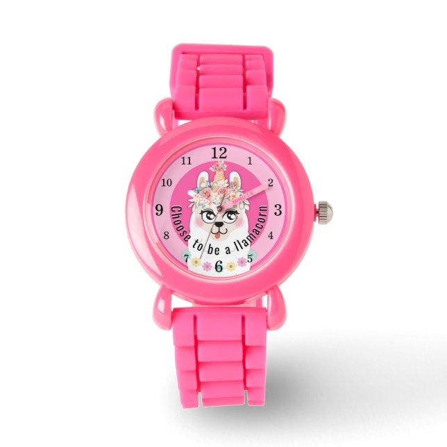 Montre Llama | Choisir d'être une Parties scintillant ros (Recto)