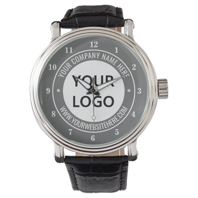 Montre Logo de l'entreprise personnalisée Texte de l'entr (devant)