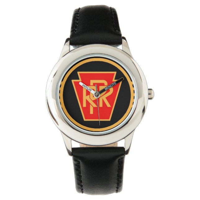 Montre Logo du chemin de fer de Pennsylvanie, noir et or (devant)