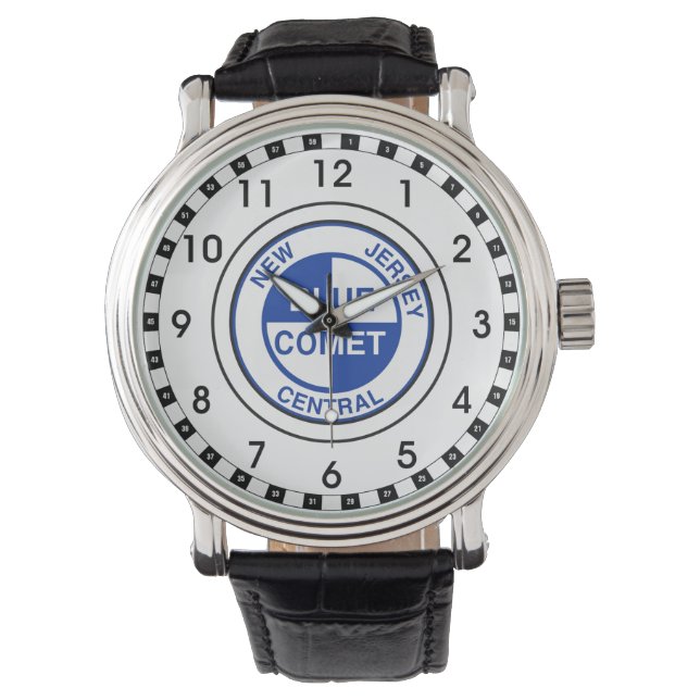 Montre Logo du New Jersey Central Blue Comet Train (devant)