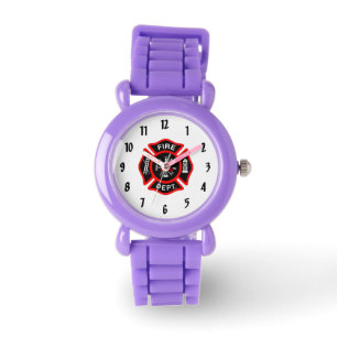 Montre Logo du service d'incendie Badge noir et rouge