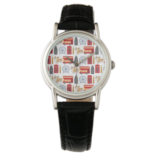 Montre London Icon and Corgi Collage Motif (devant)
